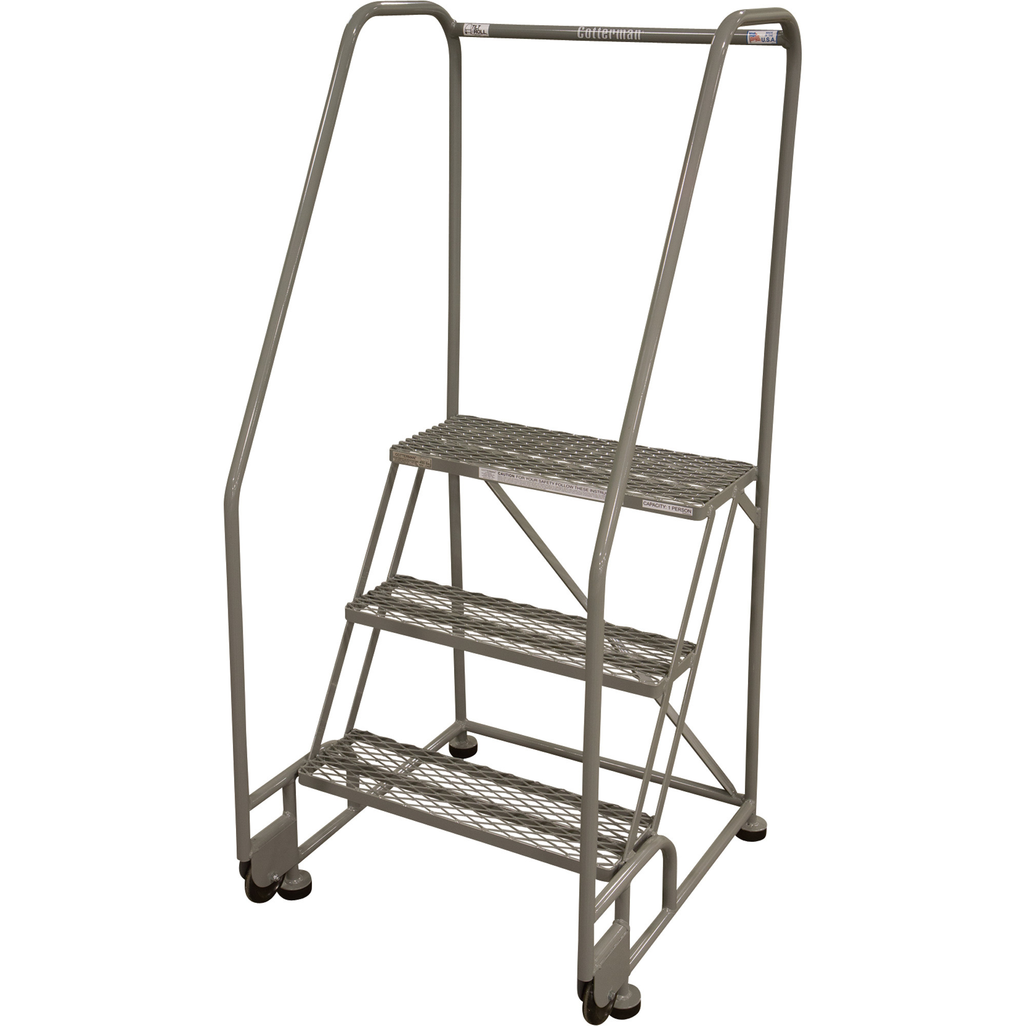 Cotterman (Rolling) Ladder, 30in. Max. Height, Model# 3TR26A1E10B8C1P6